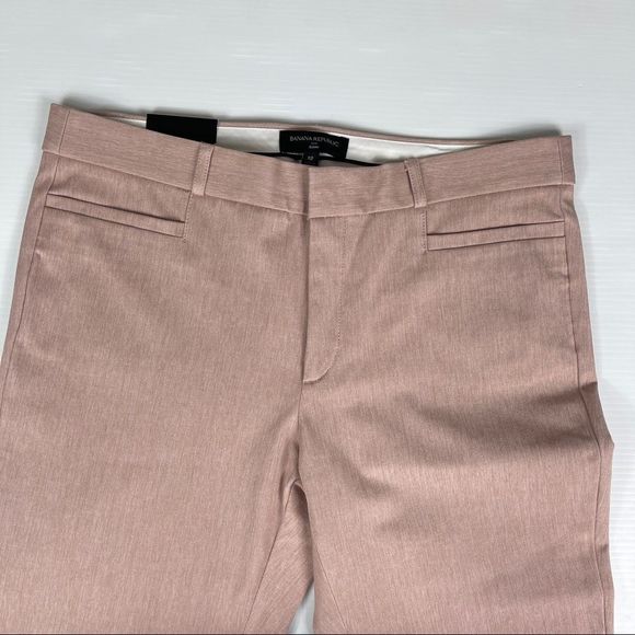 Banana Republic Sloan Trousers Mid-Rise Heather Fresco Rose Women's Size 12 - Picture 3 of 9